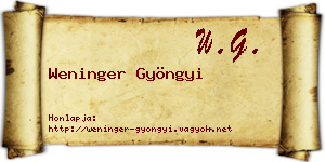 Weninger Gyöngyi névjegykártya