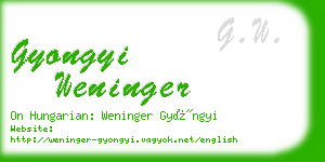 gyongyi weninger business card